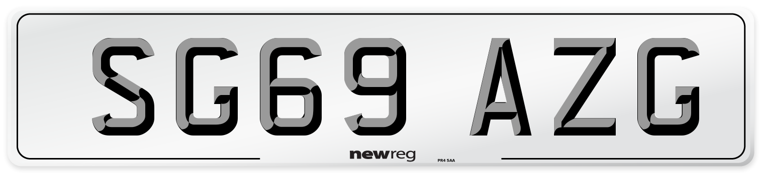 SG69 AZG Number Plate from New Reg